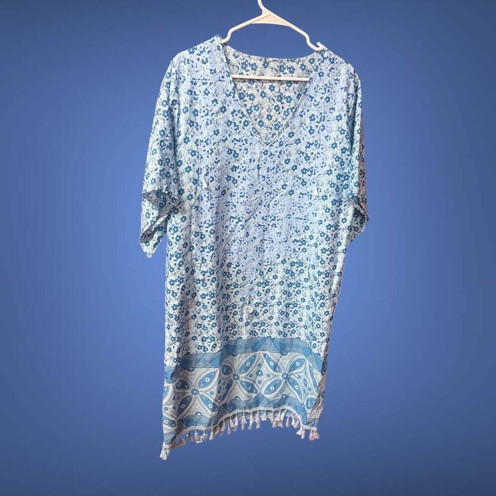 Sexy Boho Dresses: Womens V Neck Printed Fringed Dress, Bohemian Style Vintage
